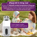 Jucarii, Copii si Bebe - Hrana si alaptare - Biberoane, suzete si accesorii hranire - Incalzitoare si termosuri bebe - Incalzitor Lapte Portabil, Temperatura Reglabila 37-55°C, Functie Termos, Temperatura Constanta 7 ore, 300 ml, Alb - Infinity.ro