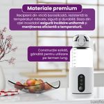 Jucarii, Copii si Bebe - Hrana si alaptare - Biberoane, suzete si accesorii hranire - Incalzitoare si termosuri bebe - Incalzitor Lapte Portabil, Temperatura Reglabila 37-55°C, Functie Termos, Temperatura Constanta 7 ore, 300 ml, Alb - Infinity.ro