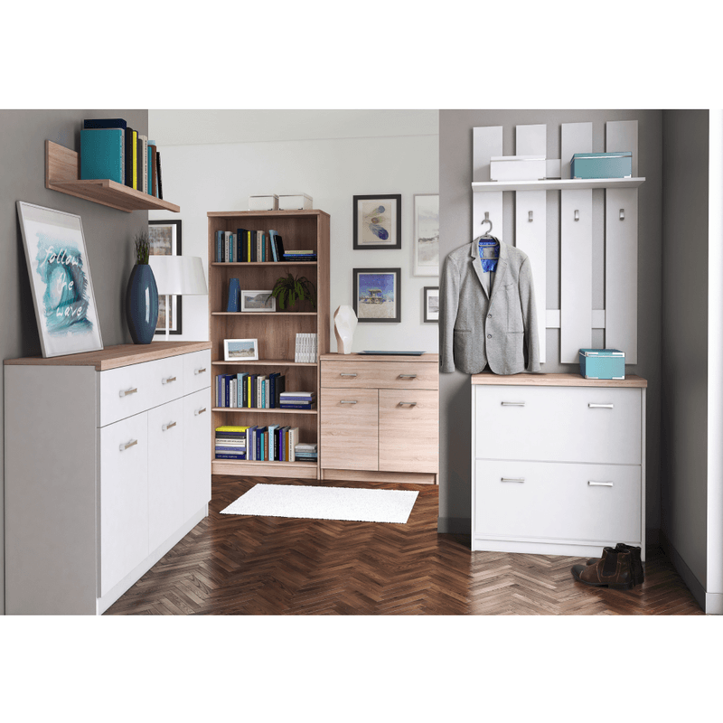 Casa si Gradina - Mobilier - Comode si corpuri - Comode - Comoda 2D1S/60, alba / stejar Sonoma, TOPTY TIP 41 - Infinity.ro