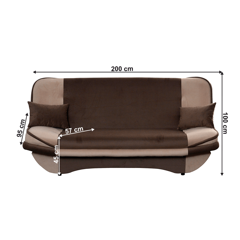 Casa si Gradina - Mobilier - Canapele si coltare - Canapele - Canapea extensibila, gri-maro Taupe/maro, GURU - Infinity.ro