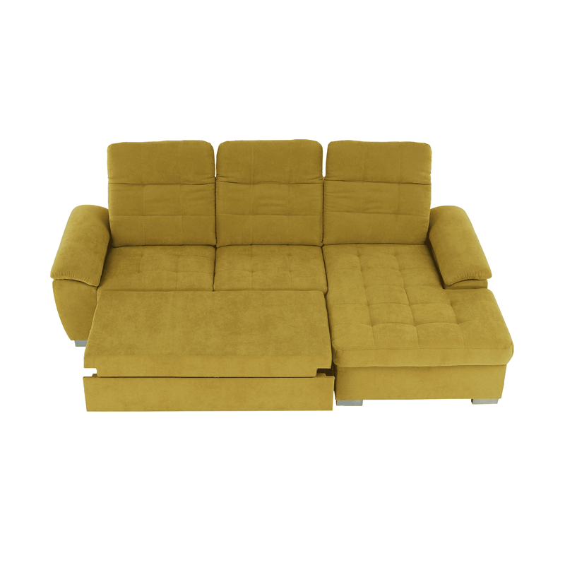 Casa si Gradina - Mobilier - Canapele si coltare - Coltare - Coltar, mustar tesatura, de dreapta, EVANGELIN - Infinity.ro