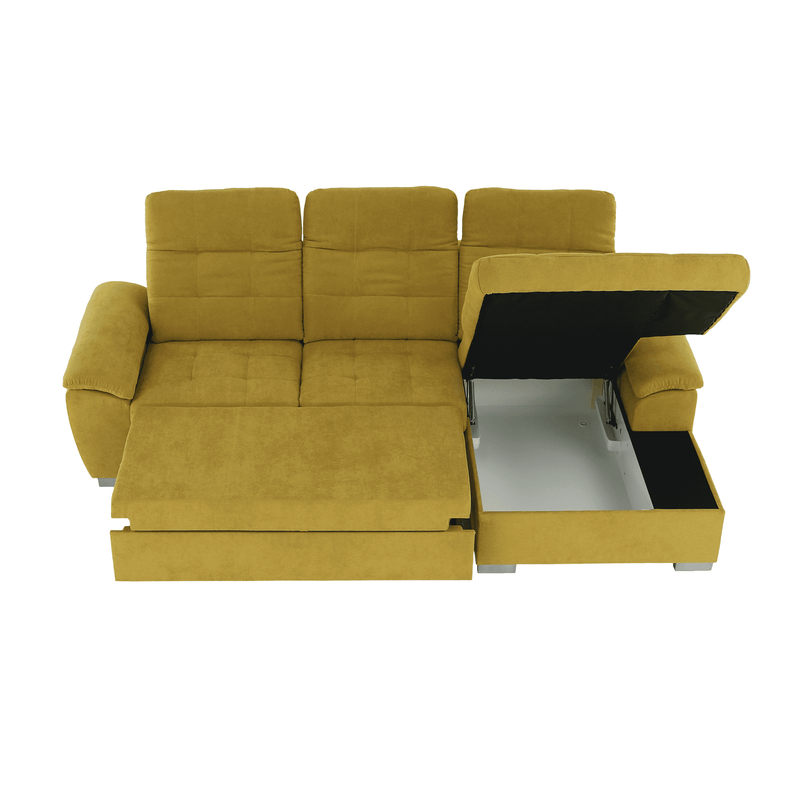 Casa si Gradina - Mobilier - Canapele si coltare - Coltare - Coltar, mustar tesatura, de dreapta, EVANGELIN - Infinity.ro