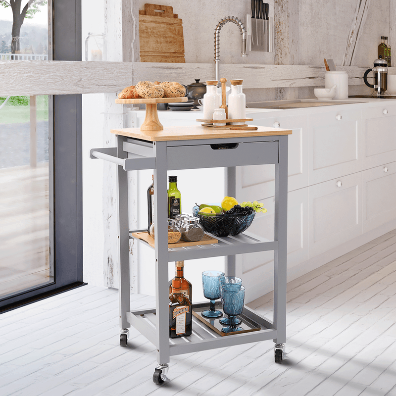 Casa si Gradina - Mobilier - Comode si corpuri - Corpuri bucatarie - Carucior de servire, natural / gri, ARETE - Infinity.ro