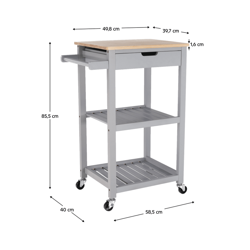 Casa si Gradina - Mobilier - Comode si corpuri - Corpuri bucatarie - Carucior de servire, natural / gri, ARETE - Infinity.ro