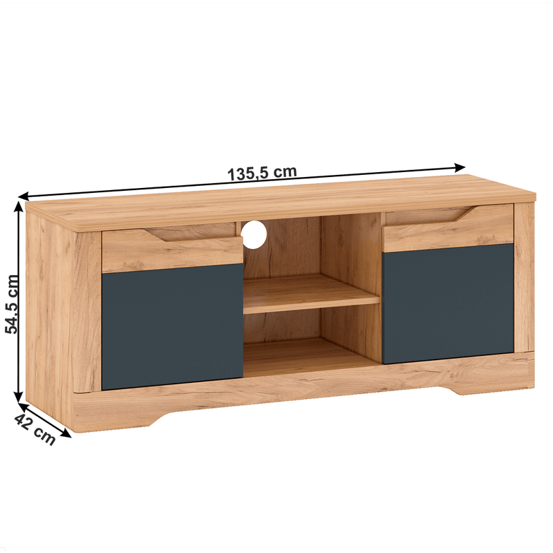 Casa si Gradina - Mobilier - Mese si birouri - Masute de cafea - Masuta RTV B, stejar craft auriu / gri grafit, FIDEL - Infinity.ro