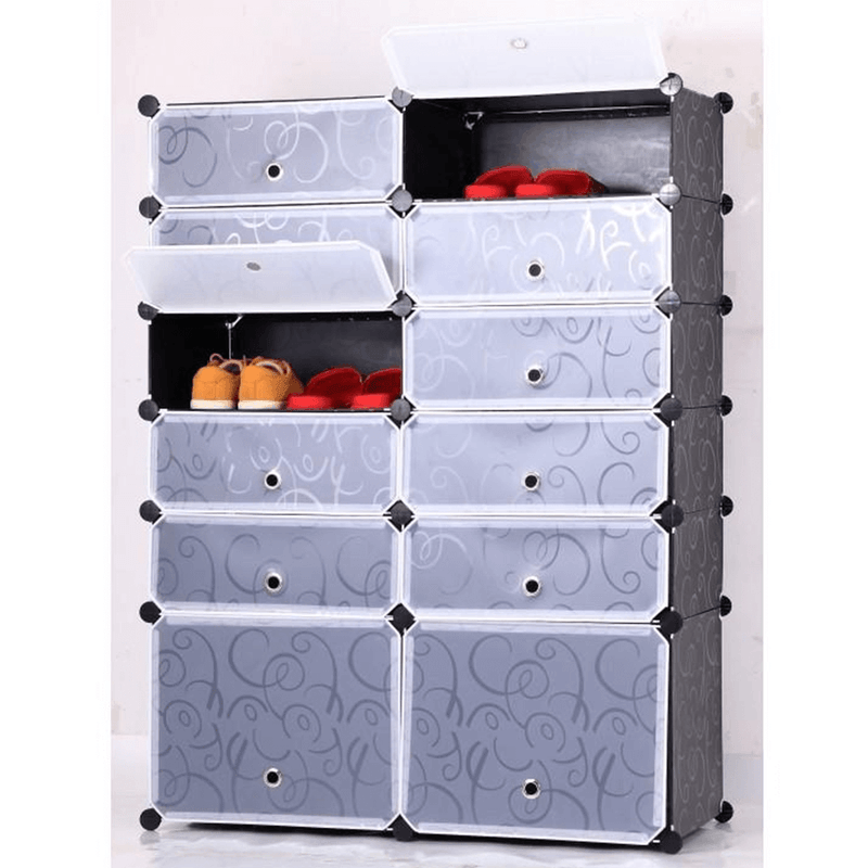 Casa si Gradina - Mobilier - Organizare si depozitare - Organizator incaltaminte - Organizator de pantofi modular, negru / alb lapte, BEKIM TYPE 2 - Infinity.ro