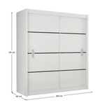 Casa si Gradina - Mobilier - Dulapuri si sifoniere - Dulapuri - Dulap cu usi glisante, alb/negru, MERINA 203 - Infinity.ro
