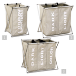 Market - Spalare si intretinere rufe - Uscatoare de rufe si accesorii - Cos de rufe din panza, gri-bej, LAUNDRY TYP 3 - Infinity.ro
