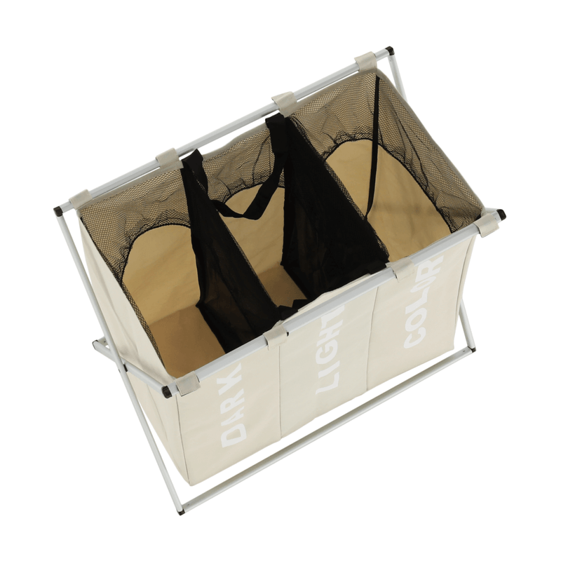 Market - Spalare si intretinere rufe - Uscatoare de rufe si accesorii - Cos de rufe din panza, gri-bej, LAUNDRY TYP 3 - Infinity.ro