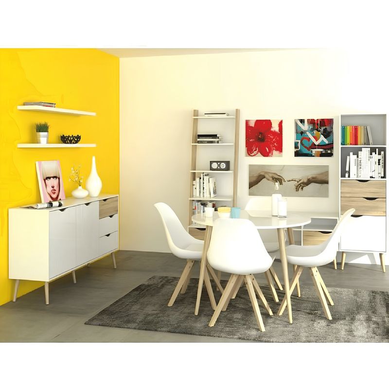 Casa si Gradina - Mobilier - Biblioteci si rafturi - Etajere - Etajera cu sertar, stejar sonoma/alb, OSLO 75385 - Infinity.ro