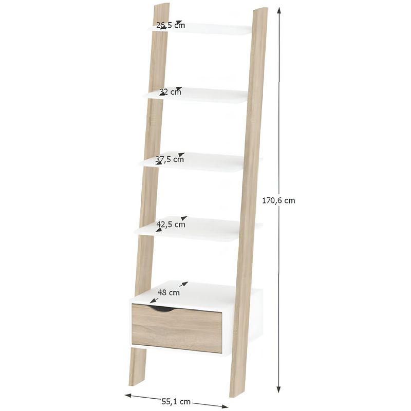 Casa si Gradina - Mobilier - Biblioteci si rafturi - Etajere - Etajera cu sertar, stejar sonoma/alb, OSLO 75385 - Infinity.ro