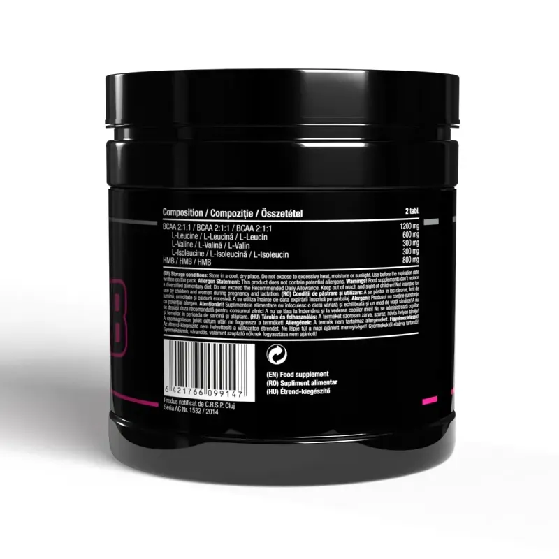 Ingrijire personala si Cosmetice - Sanatate si wellness - Nutritie sportiva - Aminoacizi - Supliment alimentar, Bcaa & Hmb, 200 tablete - Infinity.ro