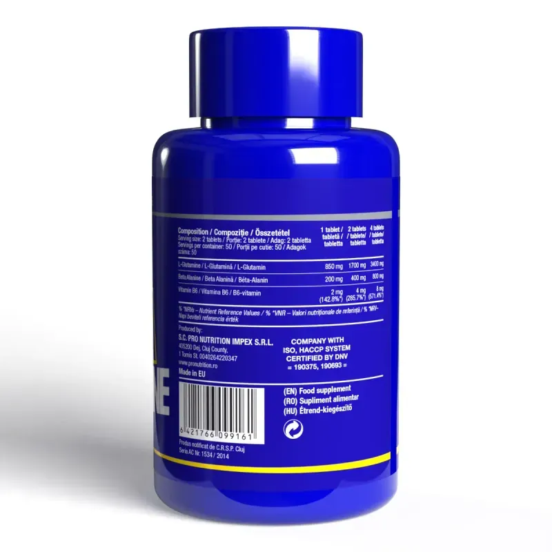 Ingrijire personala si Cosmetice - Sanatate si wellness - Nutritie sportiva - Aminoacizi - Aminoacizi, Beta Glutamine, 100 tablete - Infinity.ro