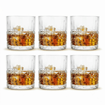 Casa si Gradina - Bucatarie si vesela - Cani si pahare - Pahare - Set 6 pahare cristal MADGENIX Classix 215ml pentru whisky si bourbon, design elegant cu taieturi in relief, pahare tip tumbler joase ideal cadou - Infinity.ro