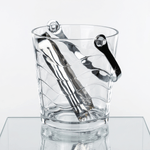 Casa si Gradina - Bucatarie si vesela - Accesorii bar - Frapiere si clesti gheata - Frapiera de Sticla pentru Gheata MADGENIX, 800 ml, Galeata pentru Cuburi de Gheata cu Maner Metalic si Cleste - Infinity.ro
