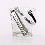 Casa si Gradina - Bucatarie si vesela - Accesorii bar - Frapiere si clesti gheata - Frapiera de Sticla pentru Gheata MADGENIX, 800 ml, Galeata pentru Cuburi de Gheata cu Maner Metalic si Cleste - Infinity.ro