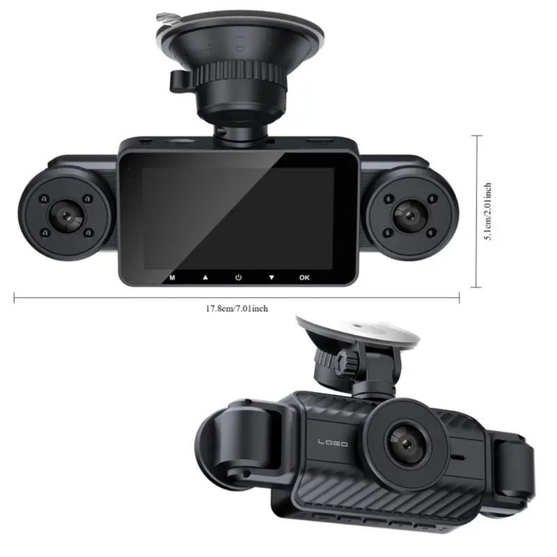 Auto si Moto - Electronice auto - Camere auto si DVR - Camera video auto DVR, EM-S21, 4 lentile – vizibilitate completa, 1920x1080 px, Display IPS 3 inch, Night Vision, WiFi - Infinity.ro