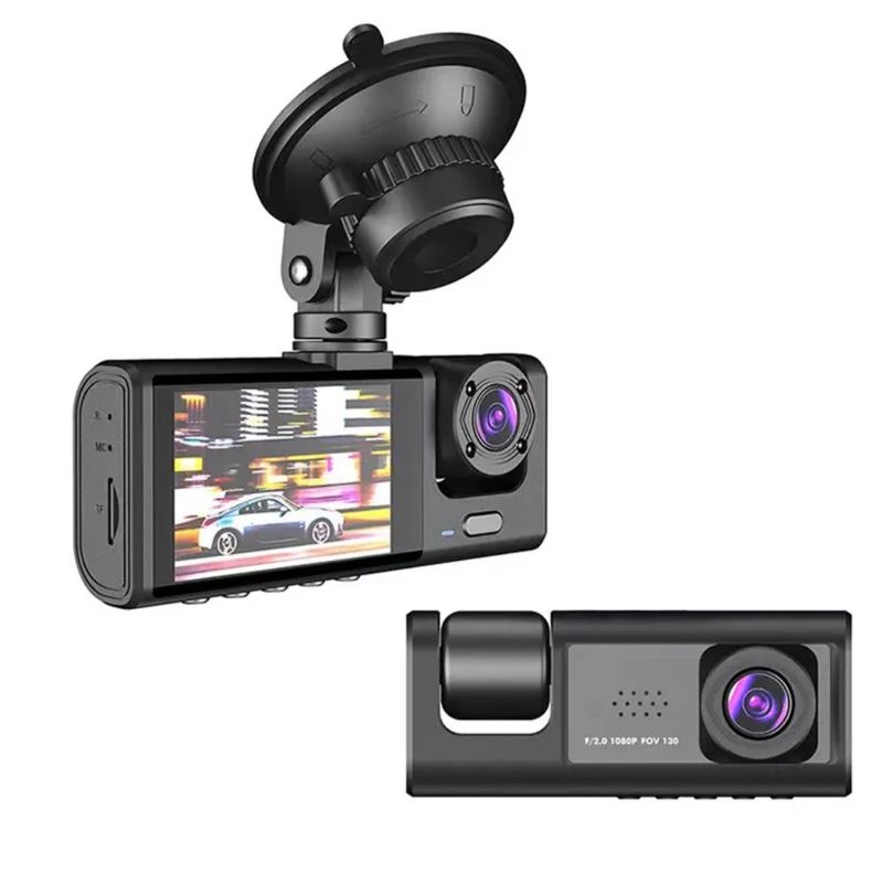 Auto si Moto - Electronice auto - Camere auto si DVR - Camera video auto tripla, 3 canale DVR, Dash Cam S1, WiFi, Night Vision, Rezolutie 1920x1080, Inregistrare dubla, Camp vizual ultralarg, Card 32 GB ca - Infinity.ro