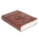 Carti si Birotica - Papetarie - Agende si calendare - Jurnale - Agendă Jurnal din Piele | Handmade | Cu Cristal Natural Ochi de Tigru | 15 X 10 Cm - Infinity.ro