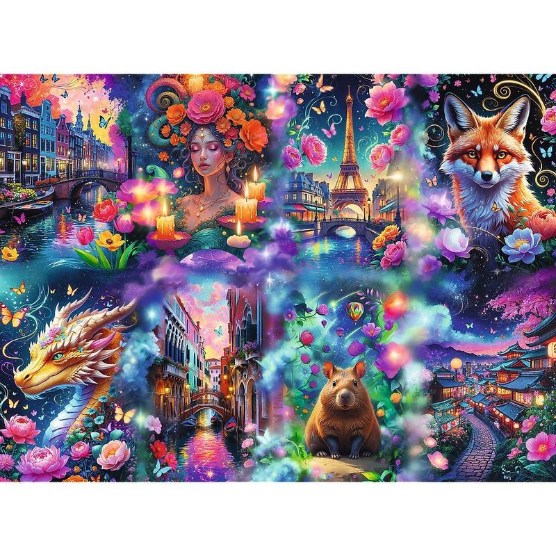 Jucarii, Copii si Bebe - Jucarii si jocuri - Jocuri si puzzle - Puzzle - PUZZLE TREFL 8000 PREMIUM PLUS LUMEA COLORATA CU POSTER INCLUS - Infinity.ro