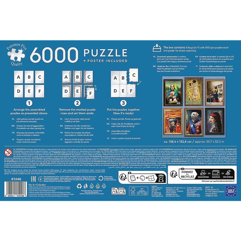 Jucarii, Copii si Bebe - Jucarii si jocuri - Jocuri si puzzle - Puzzle - PUZZLE TREFL 6000 PREMIUM PLUS COLECTIE DE ARTA DISTRACTIVA CU POSTER INCLUS - Infinity.ro
