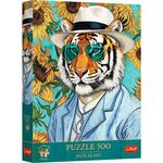 Jucarii, Copii si Bebe - Jucarii si jocuri - Jocuri si puzzle - Puzzle - PUZZLE TREFL 500 PREMIUM PLUS PETS AS ART DOMNUL TIGRU SI FLOAREA SOARELUI - Infinity.ro