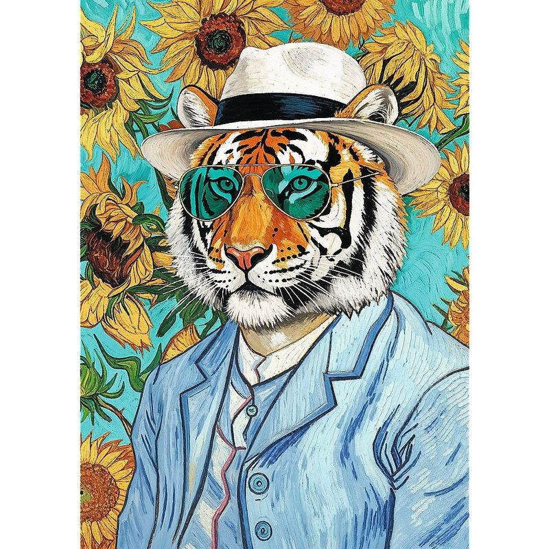 Jucarii, Copii si Bebe - Jucarii si jocuri - Jocuri si puzzle - Puzzle - PUZZLE TREFL 500 PREMIUM PLUS PETS AS ART DOMNUL TIGRU SI FLOAREA SOARELUI - Infinity.ro