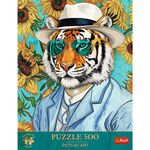 Jucarii, Copii si Bebe - Jucarii si jocuri - Jocuri si puzzle - Puzzle - PUZZLE TREFL 500 PREMIUM PLUS PETS AS ART DOMNUL TIGRU SI FLOAREA SOARELUI - Infinity.ro