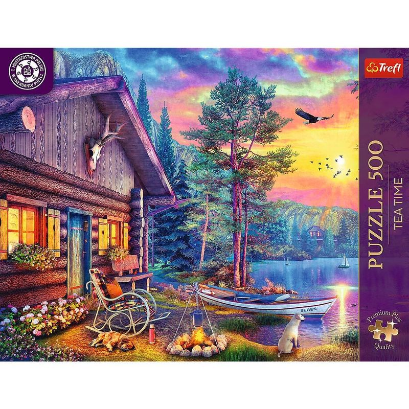 Jucarii, Copii si Bebe - Jucarii si jocuri - Jocuri si puzzle - Puzzle - PUZZLE TREFL 500 PREMIUM PLUS TEA TIME CABANA APUS DE SEARA - Infinity.ro