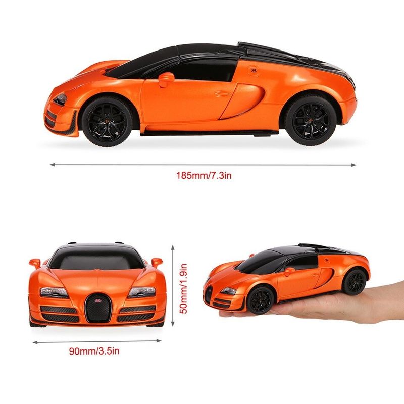 Jucarii, Copii si Bebe - Jucarii si jocuri - Vehicule si jucarii cu telecomanda - Masinute - MASINA CU TELECOMANDA BUGATTI GRAND SPORT VITESSE PORTOCALIU CU SCARA 1 LA 24 - Infinity.ro