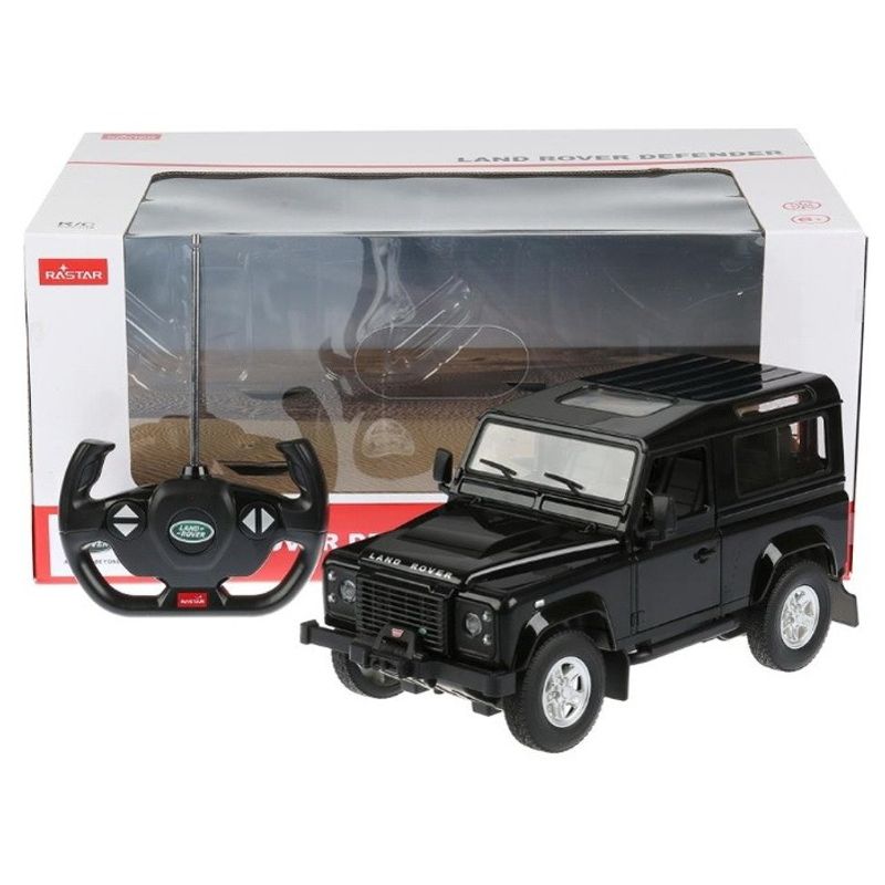 Jucarii, Copii si Bebe - Jucarii si jocuri - Vehicule si jucarii cu telecomanda - Masinute - MASINA CU TELECOMANDA LAND ROVER DEFENDER NEGRU CU SCARA 1 LA 14 - Infinity.ro