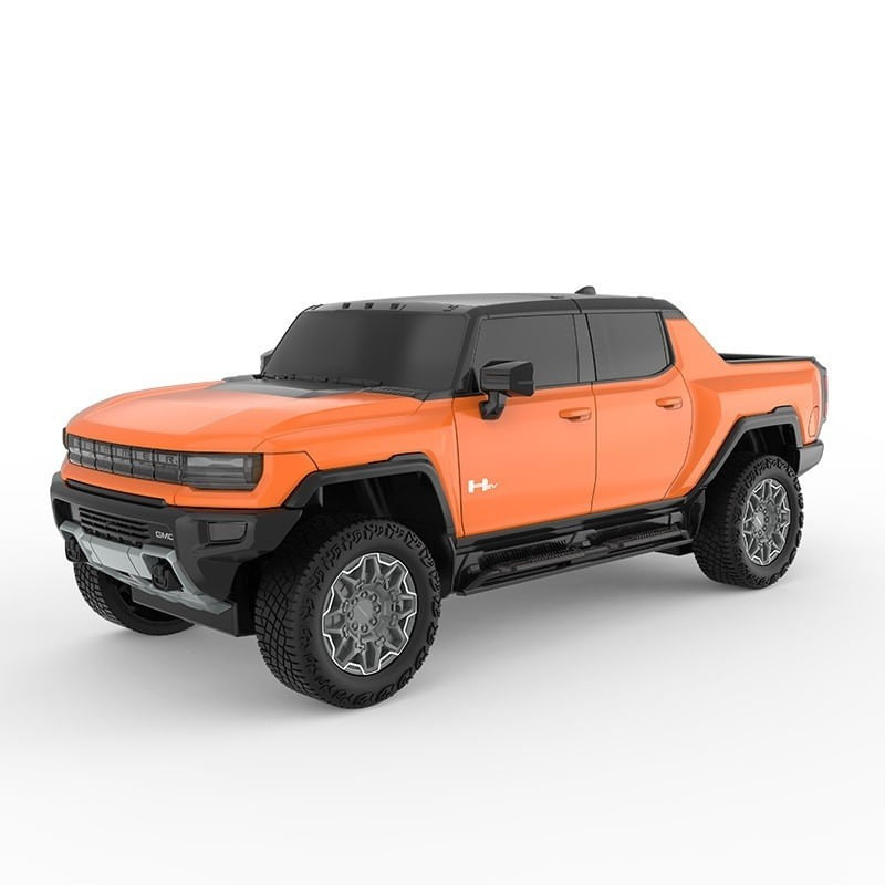 Jucarii, Copii si Bebe - Jucarii si jocuri - Vehicule si jucarii cu telecomanda - Masinute - MASINA CU TELECOMANDA HUMMER EV PORTOCALIU CU SCARA 1 LA 24 - Infinity.ro