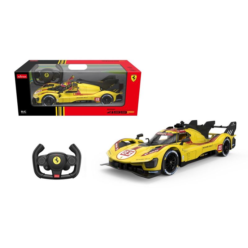 Jucarii, Copii si Bebe - Jucarii si jocuri - Vehicule si jucarii cu telecomanda - Masinute - MASINA CU TELECOMANDA FERRARI 499P N83 GALBEN SCARA 1 LA 14 - Infinity.ro