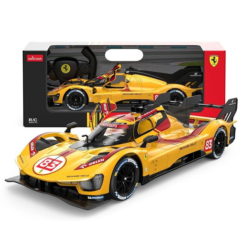 Jucarii, Copii si Bebe - Jucarii si jocuri - Vehicule si jucarii cu telecomanda - Masinute - MASINA CU TELECOMANDA FERRARI 499P N83 GALBEN SCARA 1 LA 14 - Infinity.ro