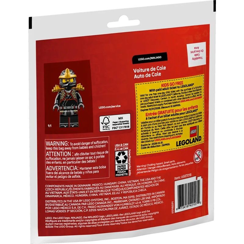 Jucarii, Copii si Bebe - Jucarii si jocuri - Seturi de constructie si cuburi - Seturi de constructie - LEGO NINJAGO MASINA RAZBOINICULUI NINJA COLE 30723 - Infinity.ro