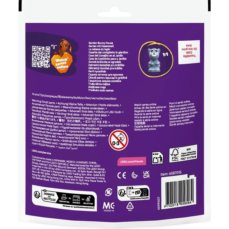 Jucarii, Copii si Bebe - Jucarii si jocuri - Seturi de constructie si cuburi - Seturi de constructie - LEGO FRIENDS CASUTA PENTRU IEPURASI IN GRADINA 30722 - Infinity.ro