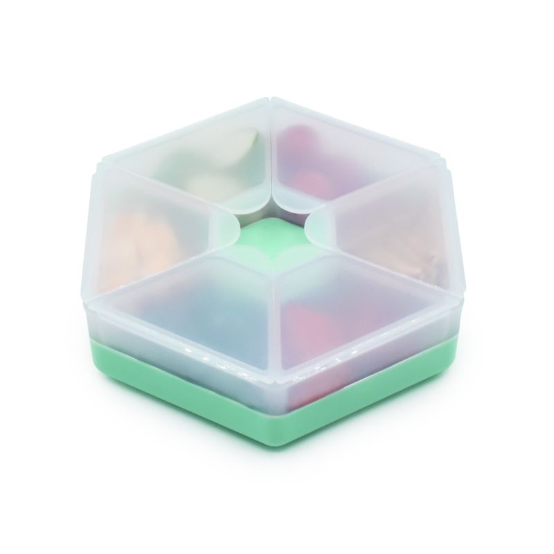 Jucarii, Copii si Bebe - Hrana si alaptare - Biberoane, suzete si accesorii hranire - Articole hranire bebelusi - CUTIE SNACK HEXAGON SNACKLE 6 COMPARTMENTE, MELII, MINT - Infinity.ro