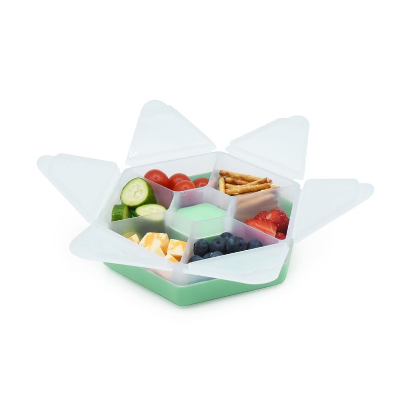 Jucarii, Copii si Bebe - Hrana si alaptare - Biberoane, suzete si accesorii hranire - Articole hranire bebelusi - CUTIE SNACK HEXAGON SNACKLE 6 COMPARTMENTE, MELII, MINT - Infinity.ro