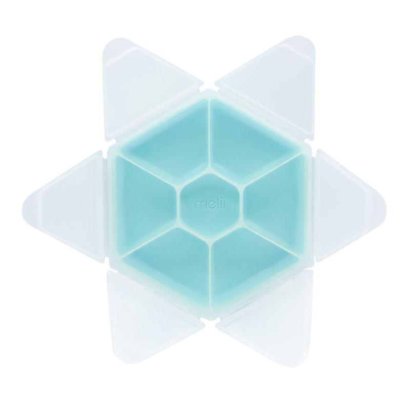 Jucarii, Copii si Bebe - Hrana si alaptare - Biberoane, suzete si accesorii hranire - Articole hranire bebelusi - CUTIE SNACK HEXAGON SNACKLE 6 COMPARTMENTE, MELII, BLUE - Infinity.ro
