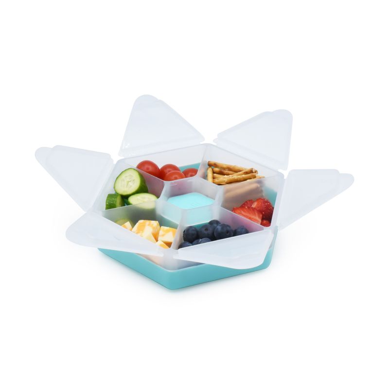 Jucarii, Copii si Bebe - Hrana si alaptare - Biberoane, suzete si accesorii hranire - Articole hranire bebelusi - CUTIE SNACK HEXAGON SNACKLE 6 COMPARTMENTE, MELII, BLUE - Infinity.ro