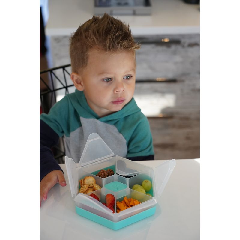 Jucarii, Copii si Bebe - Hrana si alaptare - Biberoane, suzete si accesorii hranire - Articole hranire bebelusi - CUTIE SNACK HEXAGON SNACKLE 6 COMPARTMENTE, MELII, BLUE - Infinity.ro