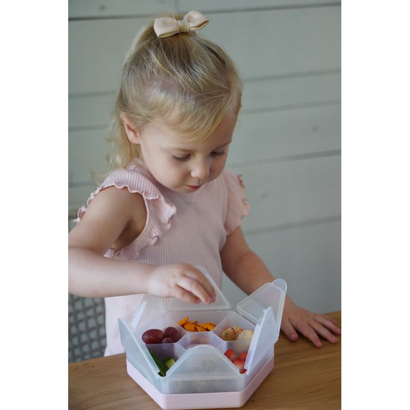 Jucarii, Copii si Bebe - Hrana si alaptare - Biberoane, suzete si accesorii hranire - Articole hranire bebelusi - CUTIE SNACK HEXAGON SNACKLE 6 COMPARTMENTE, MELII, PINK - Infinity.ro