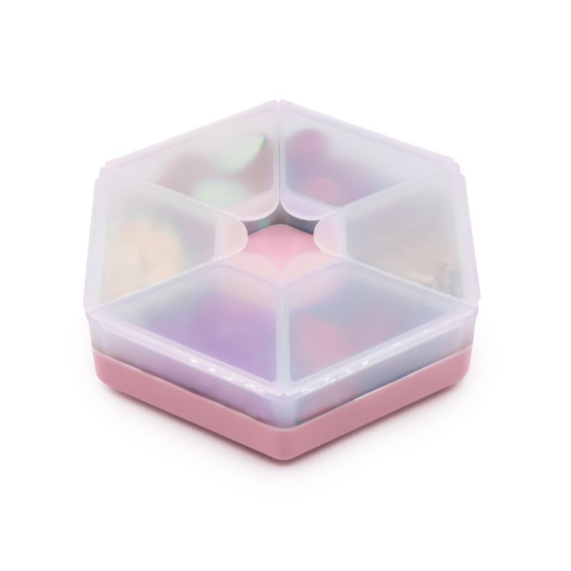 Jucarii, Copii si Bebe - Hrana si alaptare - Biberoane, suzete si accesorii hranire - Articole hranire bebelusi - CUTIE SNACK HEXAGON SNACKLE 6 COMPARTMENTE, MELII, PINK - Infinity.ro