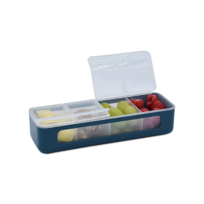 Jucarii, Copii si Bebe - Hrana si alaptare - Biberoane, suzete si accesorii hranire - Articole hranire bebelusi - CUTIE SNACK 4 COMPARTIMENTE, MELII LUXE, BLUE - Infinity.ro