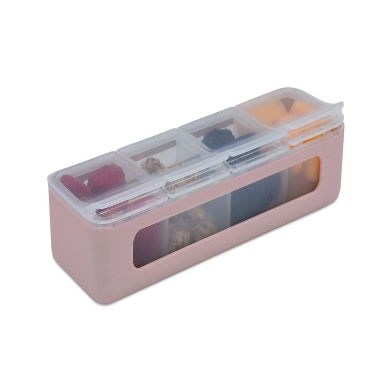 Jucarii, Copii si Bebe - Hrana si alaptare - Biberoane, suzete si accesorii hranire - Articole hranire bebelusi - CUTIE SNACK 4 COMPARTIMENTE, MELII LUXE, PINK - Infinity.ro