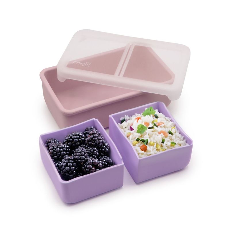 Jucarii, Copii si Bebe - Hrana si alaptare - Biberoane, suzete si accesorii hranire - Articole hranire bebelusi - CUTIE PRANZ BENTO CU COMPARTIMENTE DETASABILE, MELII, PINK PURPLE - Infinity.ro