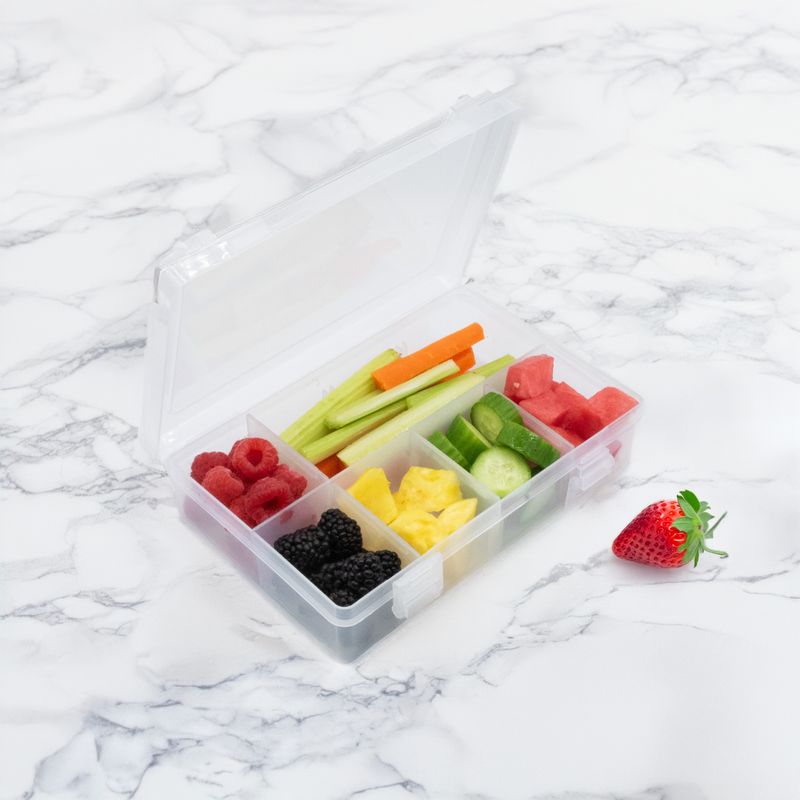 Jucarii, Copii si Bebe - Hrana si alaptare - Biberoane, suzete si accesorii hranire - Articole hranire bebelusi - CUTIE SNACK 8 COMPARTIMENTE, MELII, TRANSPARENT - Infinity.ro