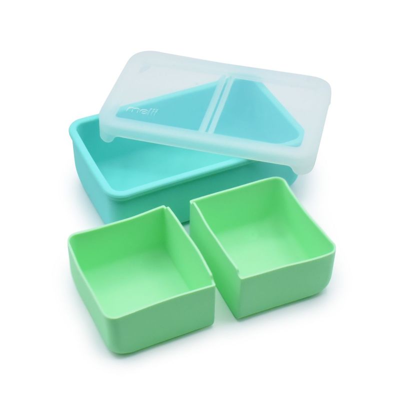 Jucarii, Copii si Bebe - Hrana si alaptare - Biberoane, suzete si accesorii hranire - Articole hranire bebelusi - CUTIE PRANZ BENTO CU COMPARTIMENTE DETASABILE, MELII, MINT BLUE - Infinity.ro