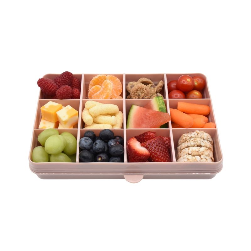 Jucarii, Copii si Bebe - Hrana si alaptare - Biberoane, suzete si accesorii hranire - Articole hranire bebelusi - CUTIE SNACK 12 COMPARTIMENTE, MELII, ROZ - Infinity.ro