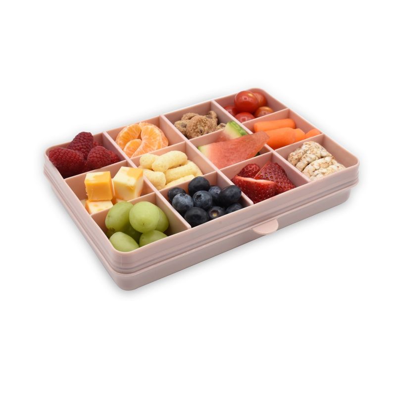 Jucarii, Copii si Bebe - Hrana si alaptare - Biberoane, suzete si accesorii hranire - Articole hranire bebelusi - CUTIE SNACK 12 COMPARTIMENTE, MELII, ROZ - Infinity.ro